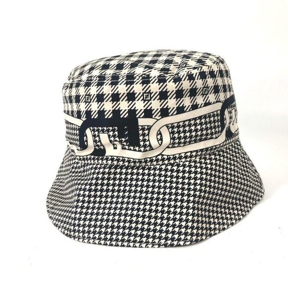 FENDI FXQ801 Houndstooth hat bucket hat bob hat Nylon Black/White main image 10